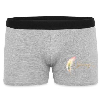 Spring Lettering with Feather Elegant Design - Men's Boxer Shorts - heather grey - Front