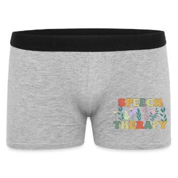 Sprachtherapie SLP Therapeut Retro Vintage Groovy - Männer Boxer Shorts - Grau meliert - Vorne