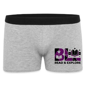 Read Explore Book Typography - Men's Boxer Shorts - heather grey - Front