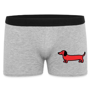 Hunting Dog Dachshund Profile Vector - Men's Boxer Shorts - heather grey - Front