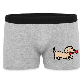 Terrier Doodle Bone Comic - Men's Boxer Shorts - heather grey - Front