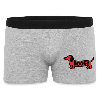 Dachshund Dog Doggy Saying Red - Men's Boxer Shorts - heather grey - Front
