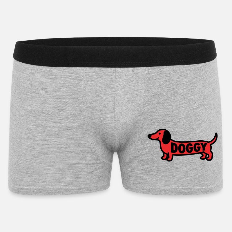 Teckel Chien Chien Dit Rouge - Boxer Homme - gris chiné