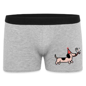 Fête Teckel Chien d’anniversaire - Boxer Homme - gris chiné - Devant