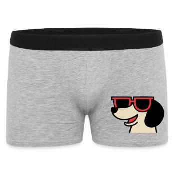 Cooler Dackel Brille Chef - Men's Boxer Shorts - heather grey - Front
