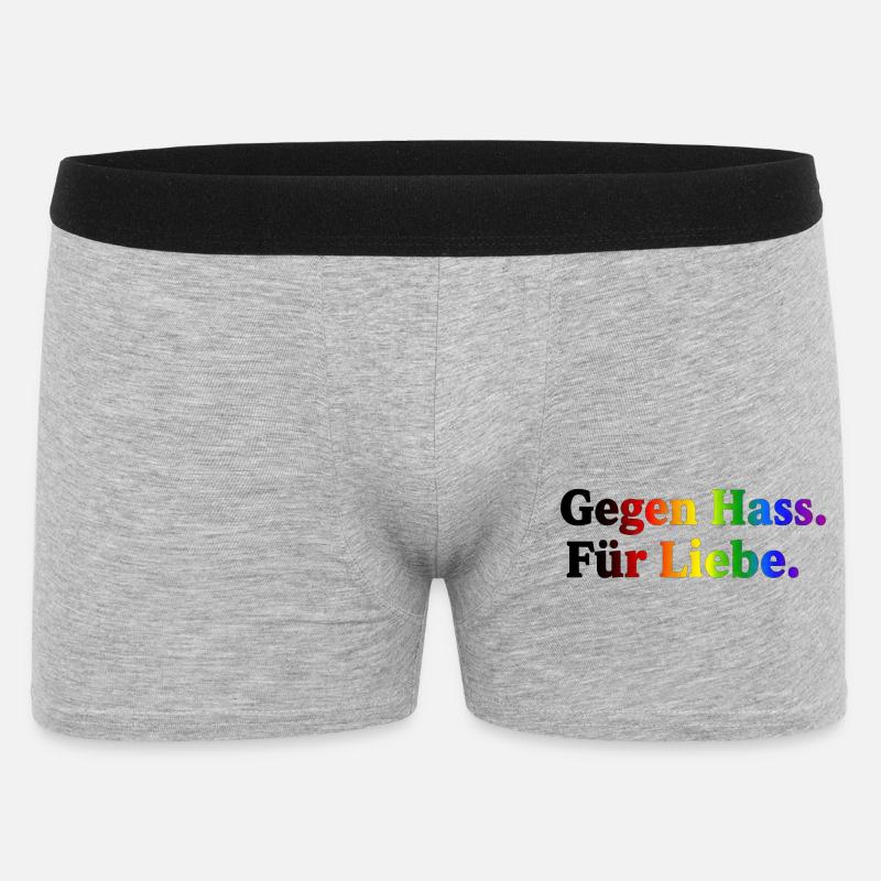 Against hate, for love – rainbow - Men's Boxer Shorts - heather grey