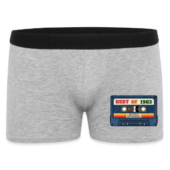 Best of 1983 – Retro Mixtape in Vintage Look - Men's Boxer Shorts - heather grey - Front