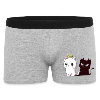 Ange de Kawaii avec Ombre de Démon - Boxer Homme - gris chiné - Devant