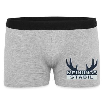 meinungsstabil Dickkopf Sturkopf Sturschädel stur - Männer Boxer Shorts - Grau meliert - Vorne