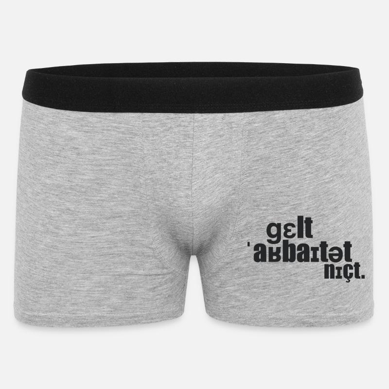 Geld arbeitet nicht. - Männer Boxer Shorts - Grau meliert