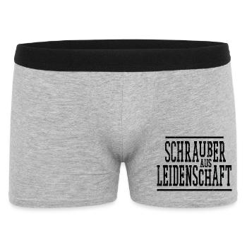 Schrauber Spruch  - Männer Boxer Shorts - Grau meliert - Vorne