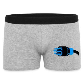 Starkstrom Stecker Elektriker - Männer Boxer Shorts - Grau meliert - Vorne