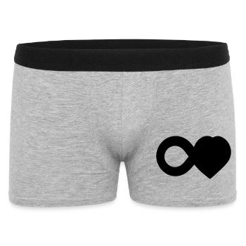 T-Shirt Infini Amour – Infinity Love Heart - Männer Boxer Shorts - Grau meliert - Vorne