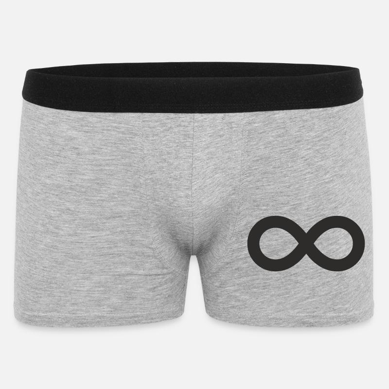 Unendlichkeitszeichen – Minimalistisches Infinity  - Männer Boxer Shorts - Grau meliert