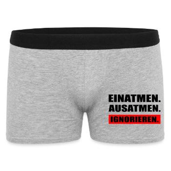 Einatmen Ausatmen Ignorieren Sarkasmus - Männer Boxer Shorts - Grau meliert - Vorne