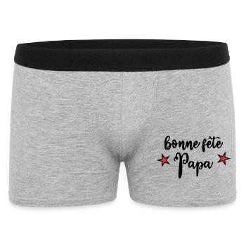 PAPA. FÊTE DES PÈRES. BONNE FÊTE PAPA. BONNE FÊTE. - Boxer Homme - gris chiné - Devant