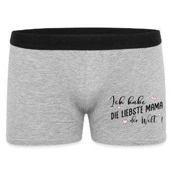 Muttertag Liebste Mama - Männer Boxer Shorts - Grau meliert - Vorne