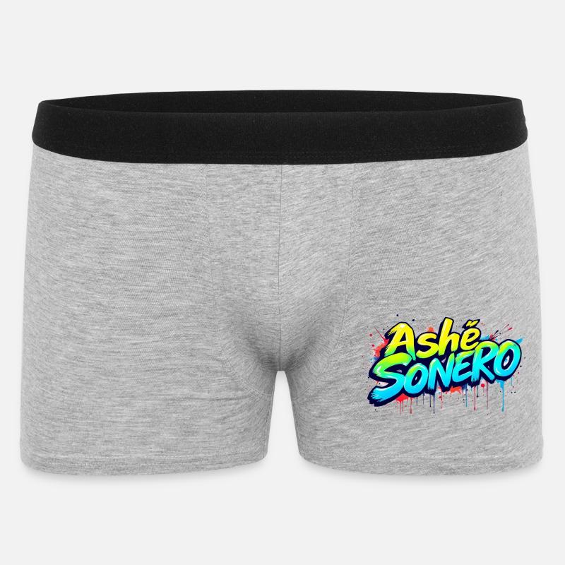 Ashe Sonero Graffiti-Regenbogen - Männer Boxer Shorts - Grau meliert