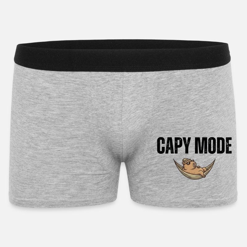 Capy Mode: Hängematten-Chill - Männer Boxer Shorts - Grau meliert