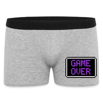 Game Over Shield Rétro Gamer - Boxer Homme - gris chiné - Devant
