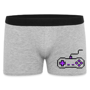 Retro Gamepad Controller Zocker - Männer Boxer Shorts - Grau meliert - Vorne