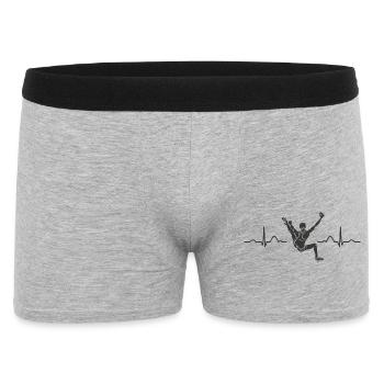 Boulderer Herzschlag Boulder Bouldern - Männer Boxer Shorts - Grau meliert - Vorne