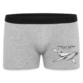 Timmy der Wal - Vintage Gravur - Männer Boxer Shorts - Grau meliert - Vorne