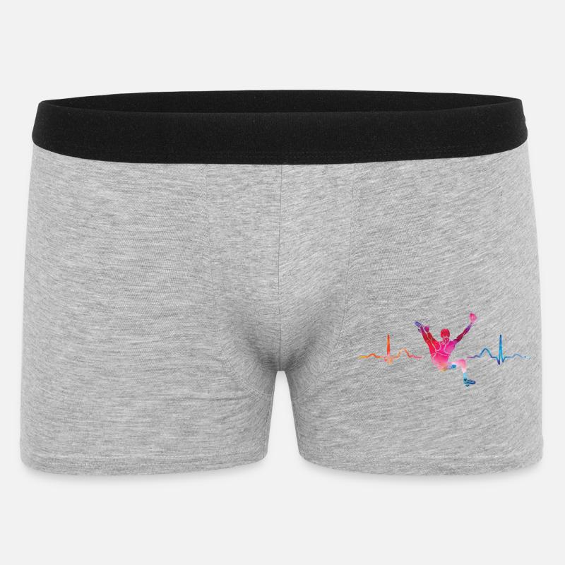 Boulderer Herzschlag Boulder Bouldern - Männer Boxer Shorts - Grau meliert