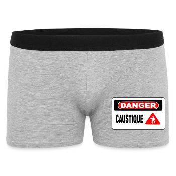 Panneau Danger Caustique - Boxer Homme - gris chiné - Devant