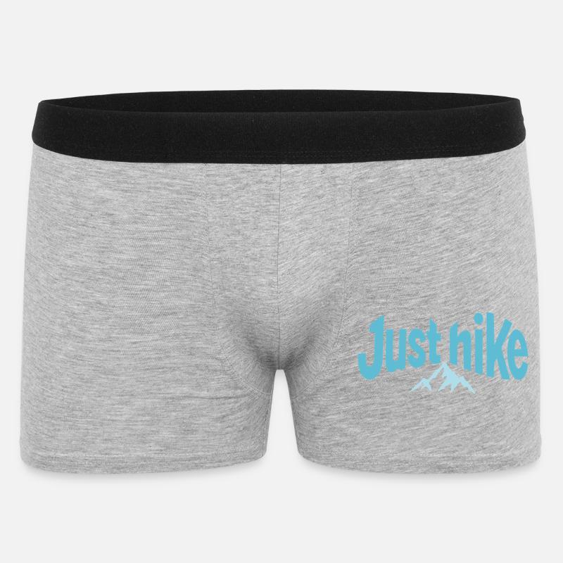 Just Hike Design mit Berg - Männer Boxer Shorts - Grau meliert