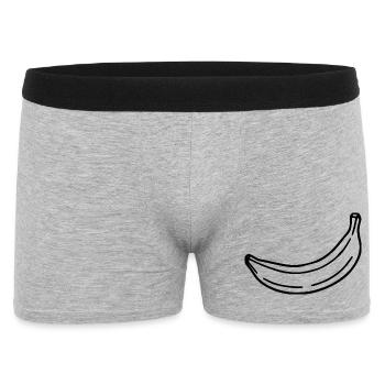 Banana Minimal Gift Minimalist Black - Men's Boxer Shorts - heather grey - Front