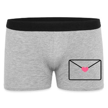Envelope With Heart - Men's Boxer Shorts - heather grey - Front