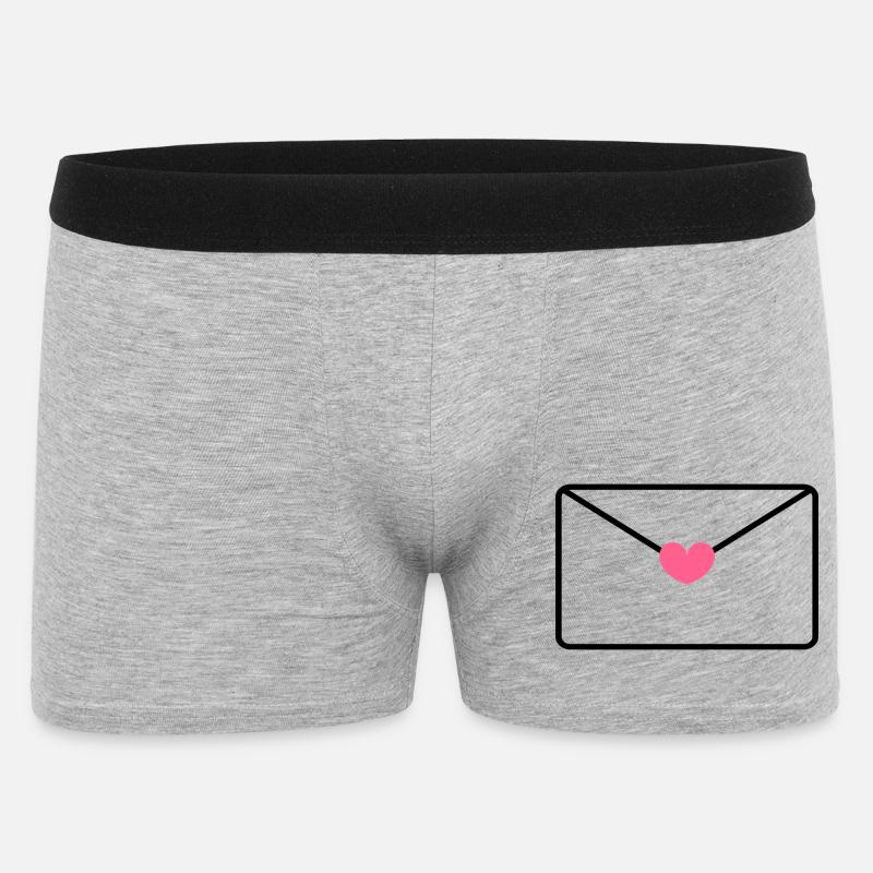 Umschlag mit Herz - Männer Boxer Shorts - Grau meliert