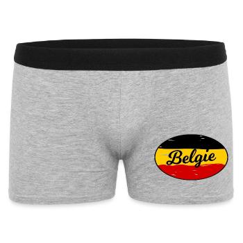 Belgien Vintage Schrift Flagge - Männer Boxer Shorts - Grau meliert - Vorne