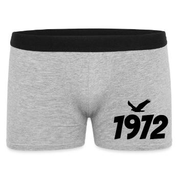 1972 Vintage Jahrgang Adler Grafik - Männer Boxer Shorts - Grau meliert - Vorne