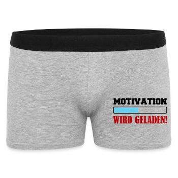 motivation_wird_geladen- - Männer Boxer Shorts - Grau meliert - Vorne
