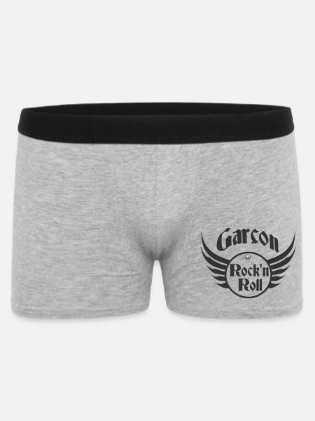 Boy Rock and Roll Skull Wings - Men's Boxer Shorts - heather grey