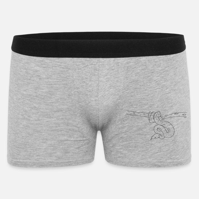 Snake (b&w) - Männer Boxer Shorts - Grau meliert