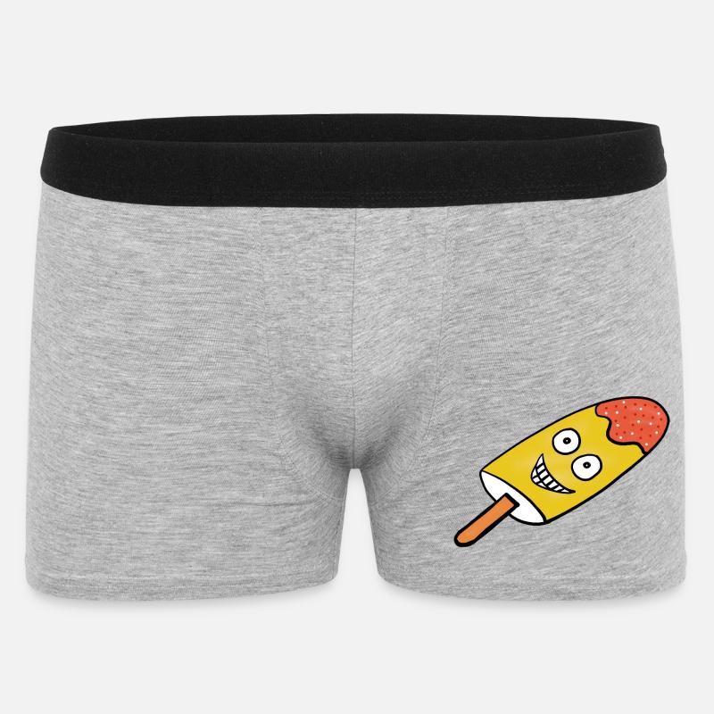 Fröhliches Zitronen-Eis Eiskrem Kinder  - Männer Boxer Shorts - Grau meliert