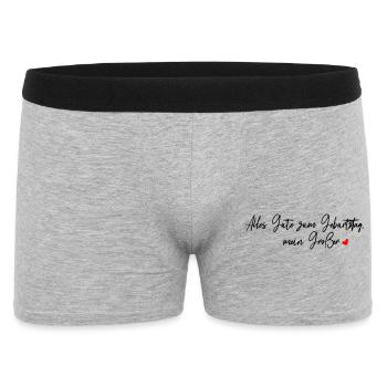 Alles Gute zum Geburtstag - Männer Boxer Shorts - Grau meliert - Vorne