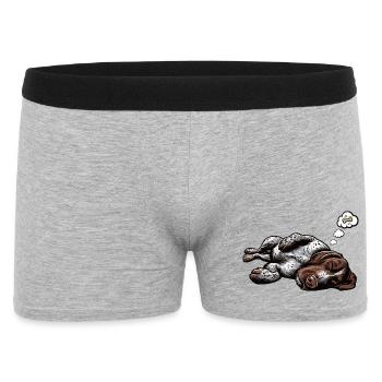 Deutsch Drahthaar Deutsch-Drahthaar Besitzer - Männer Boxer Shorts - Grau meliert - Vorne