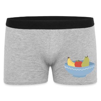 Fruit Bowl Still Life Illustration - Men's Boxer Shorts - heather grey - Front
