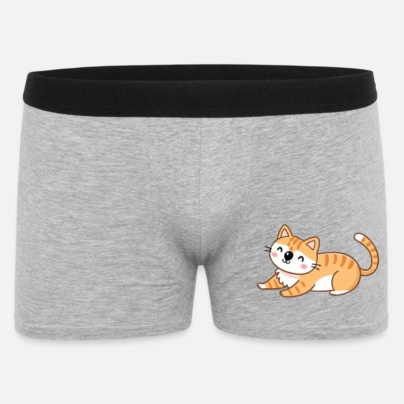 Orange kitten in relaxed pose - Men's Boxer Shorts - heather grey