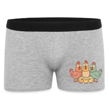 Chicken family - Men's Boxer Shorts - heather grey - Front