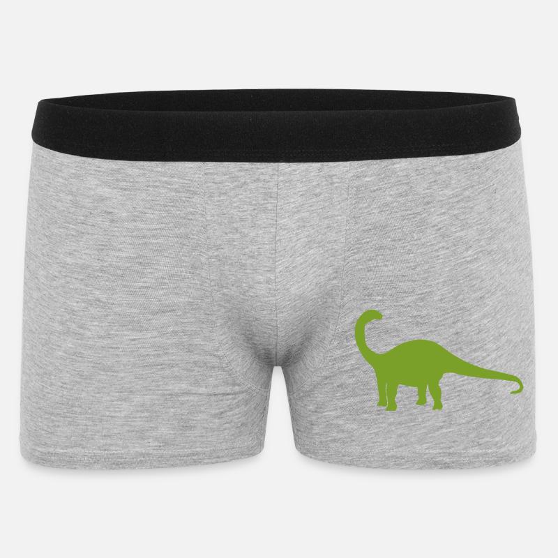 Silhouette de dinosaure vert - Boxer Homme - gris chiné