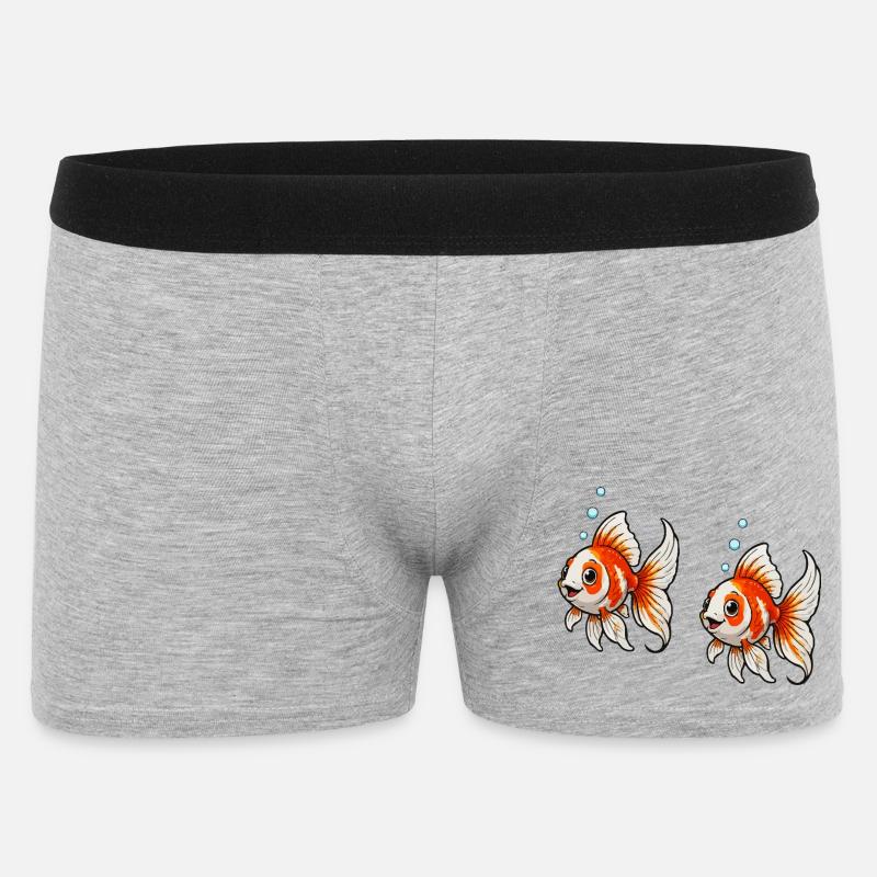 Goldfische Comic - Männer Boxer Shorts - Grau meliert