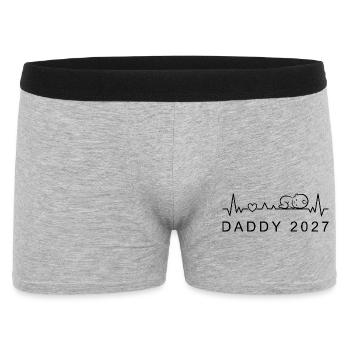 Future Daddy 2027 Heartbeat Announcement Pregnancy - Men's Boxer Shorts - heather grey - Front