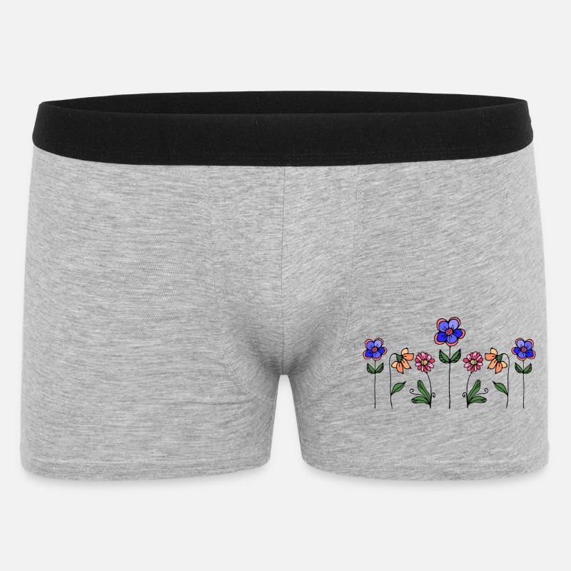Fleur - Boxer Homme - gris chiné