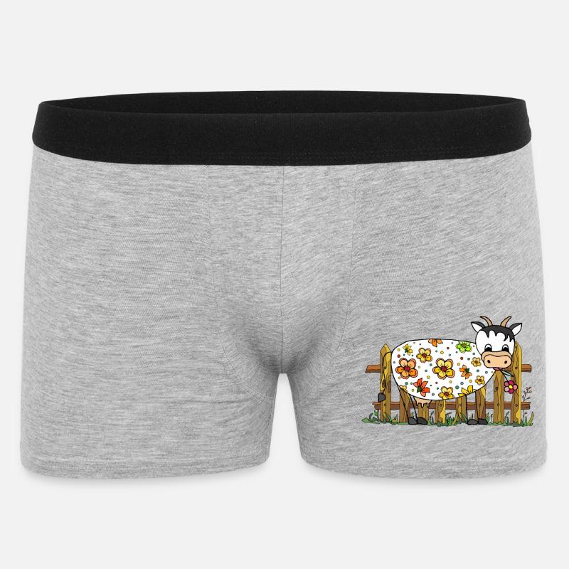 Kuh - Männer Boxer Shorts - Grau meliert