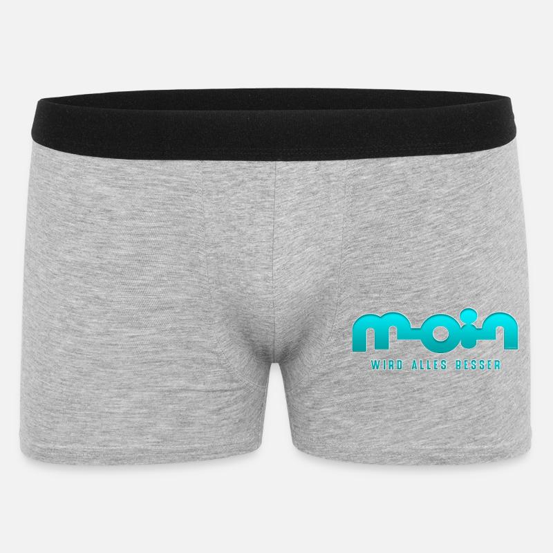 Moin wird alles besser - Männer Boxer Shorts - Grau meliert